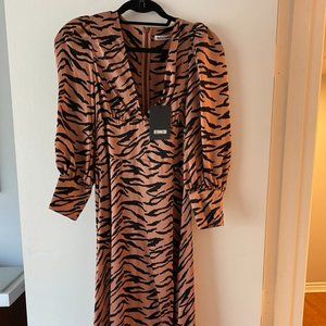 Reformation Blush pink/black Silk Midi dress